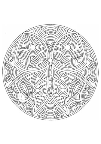 Butterfly Mandala Coloring Page